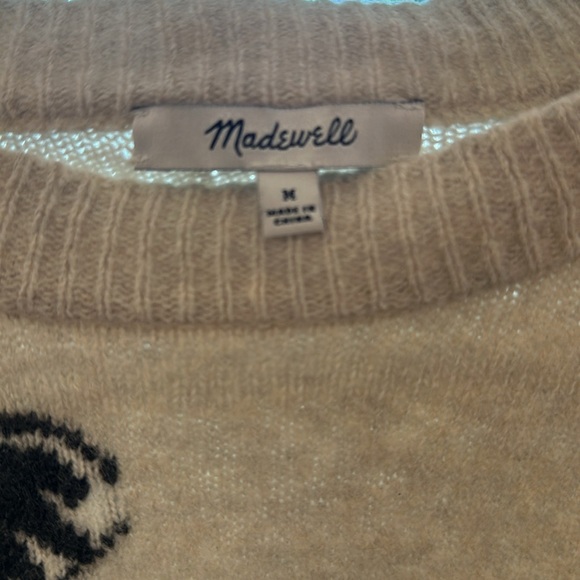 Madewell Mushroom Intarsia Pullover Sweater M - Picture 4 of 4